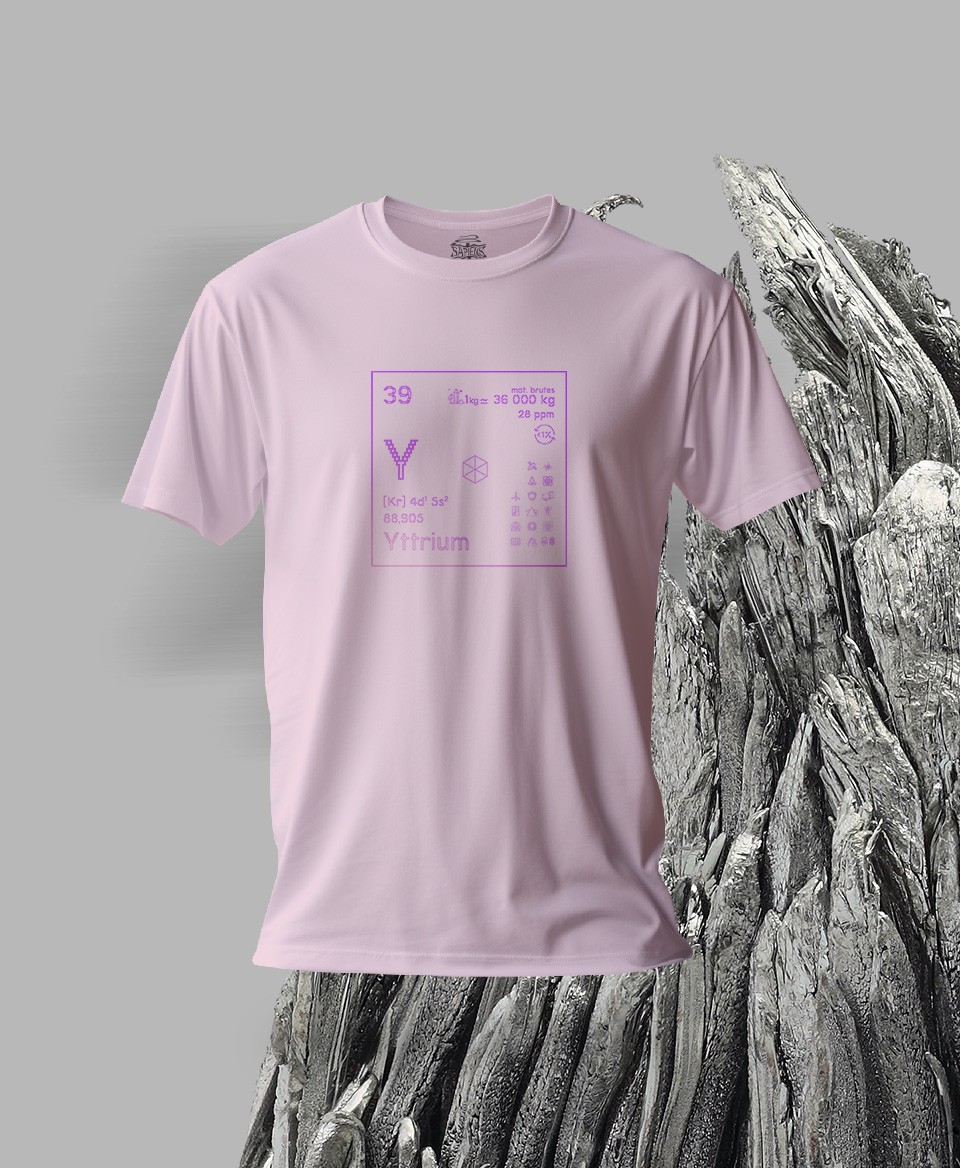 T-shirt rose Terres rares 39 - Y - Yttrium