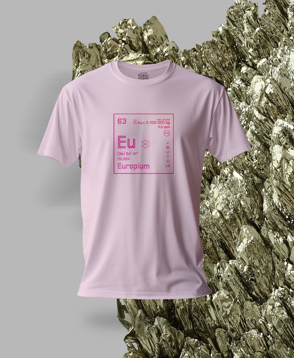 T-shirt rose Terres rares 63 - Eu - Europium