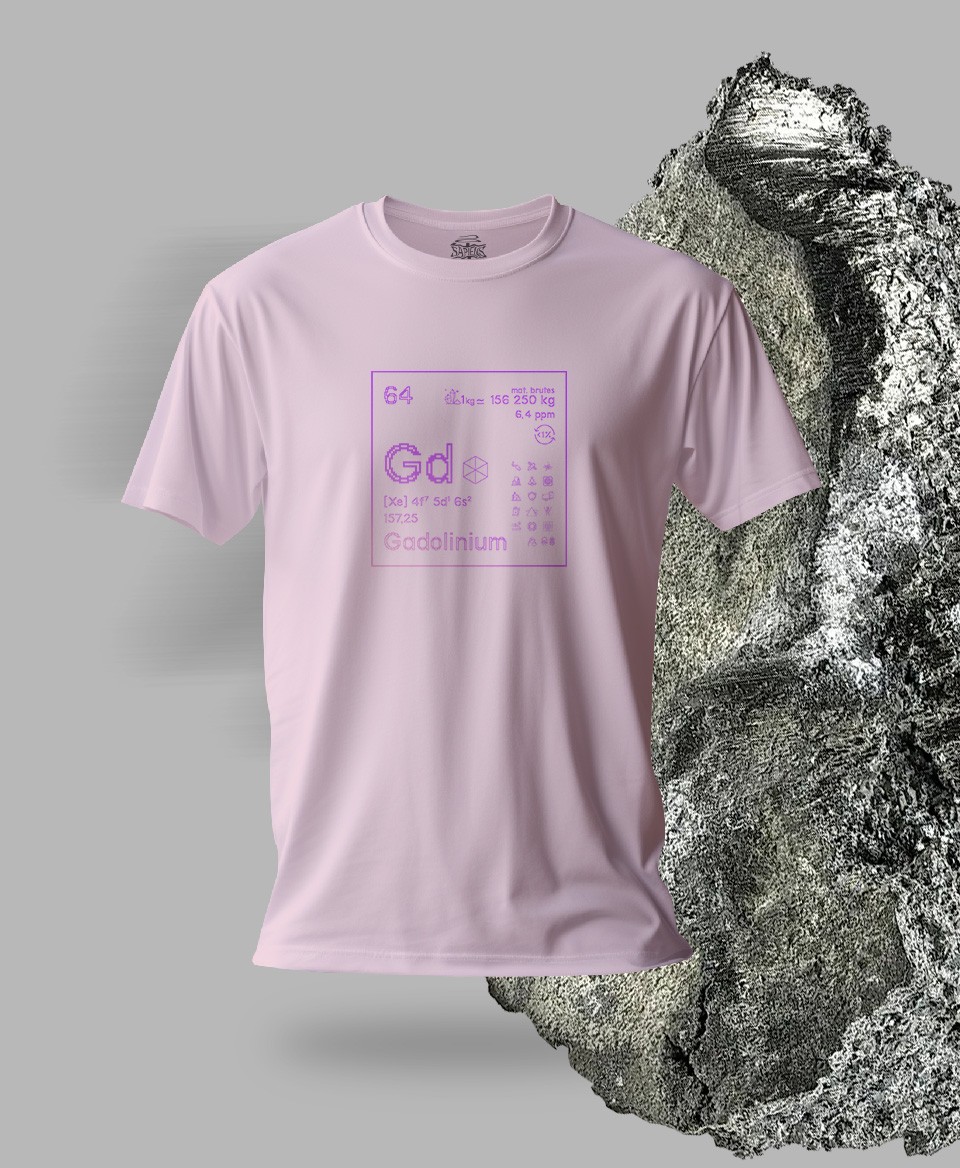 T-shirt rose Terres rares 64 - Gd - Gadolinium